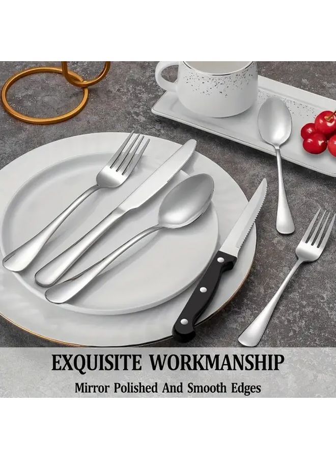 48pcs Stainless Steel Cutlery Set With Mirror Polished Finish Dishwasher Safe - Image 4